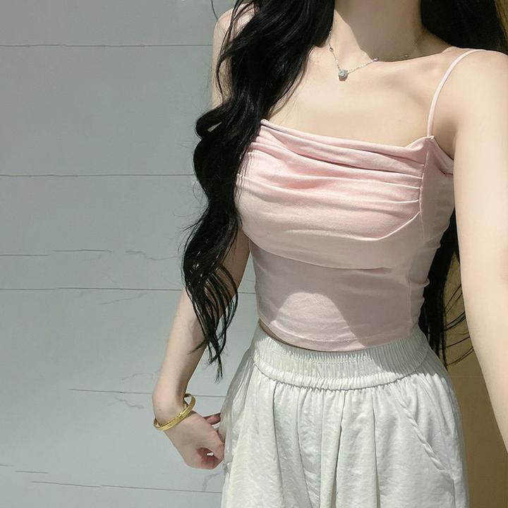 2025春夏新款吊带背心女秋冬款遮副乳打底修身内搭美背带胸垫一体