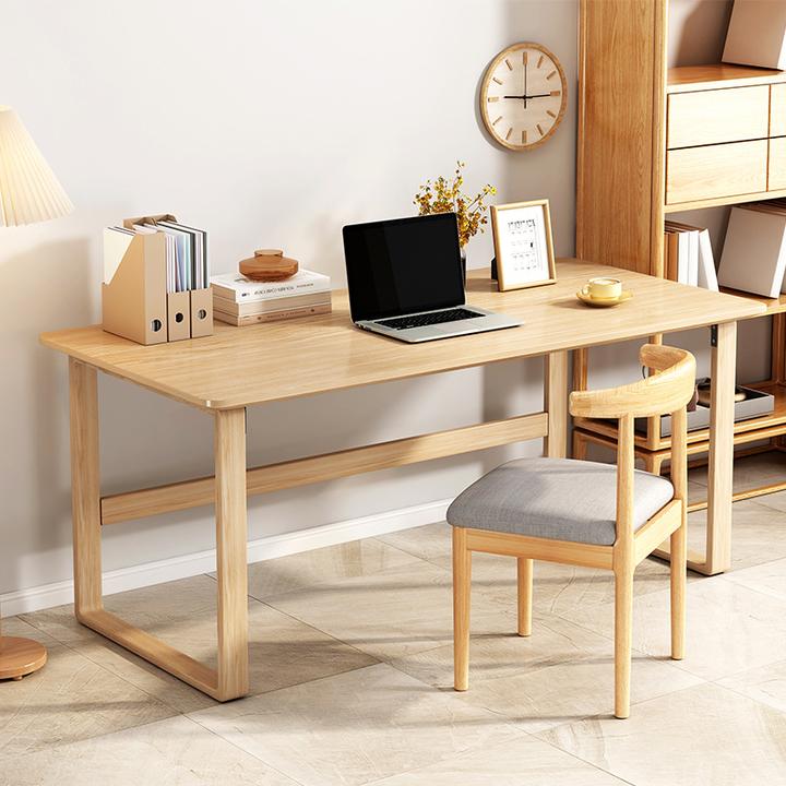 书桌家用实木腿台式电脑桌卧室简约办公桌学生学习桌简易写字桌子