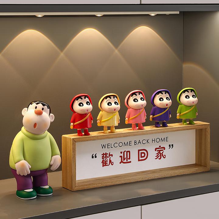 胖虎玄关摆件轻奢高档蜡笔小新创意客厅电视柜装饰品乔迁新居礼物