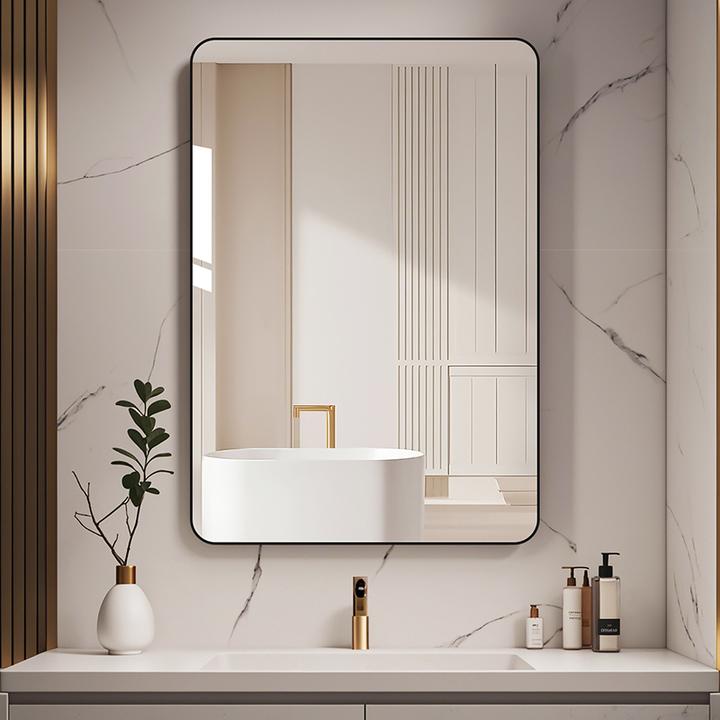 浴室镜子家用壁挂免打孔挂墙式梳化妆镜贴墙自粘高级感卫生间镜子