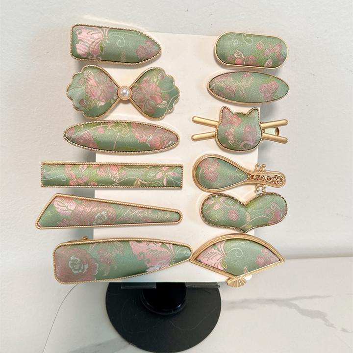 纯手工新中式宋锦发夹高级感国风高端弹簧复古夹子头饰发饰