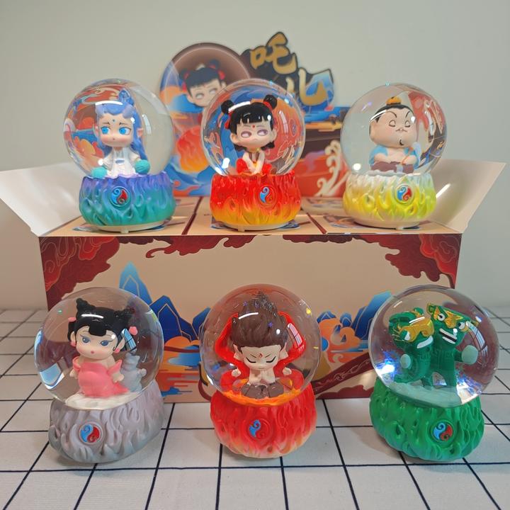 可爱哪吒水晶球音乐水晶球盲盒八音盒孩子男女生日毕业礼物敖丙