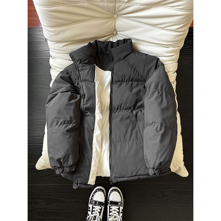 深灰色cleanfit晋江立领棉服男款冬季加厚棉衣情侣装不臃肿面包服