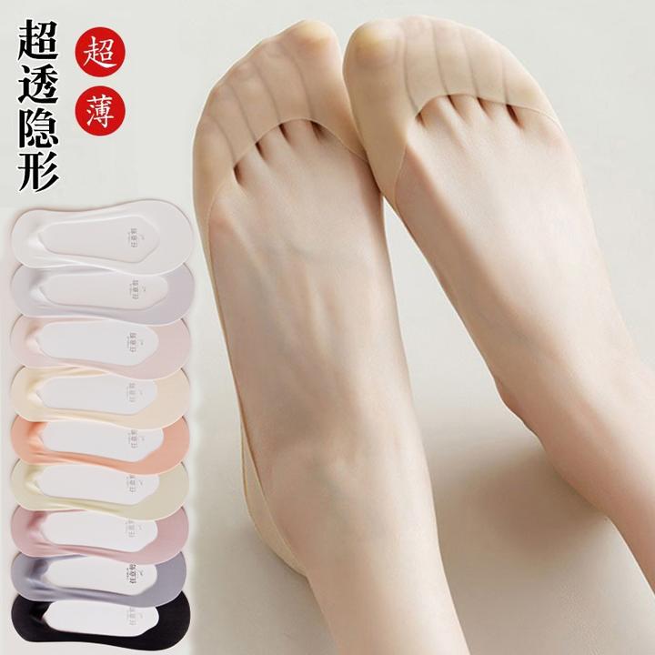 乖儿坊船袜不掉脚跟防滑女超薄夏季不掉脚跟浅口袜船袜单鞋踩脚袜