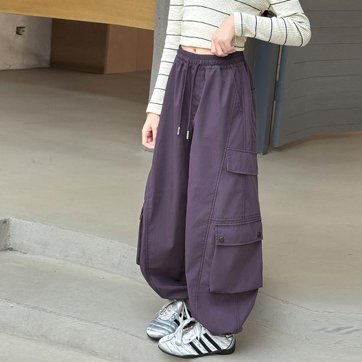 儿童秋装2025年新款大女童装弯刀裤子休闲工装裤春秋款阔腿直筒裤