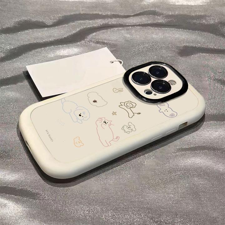 线条动物园适用iphone16promax苹果15/14P手机壳泡芙13/12/11全包