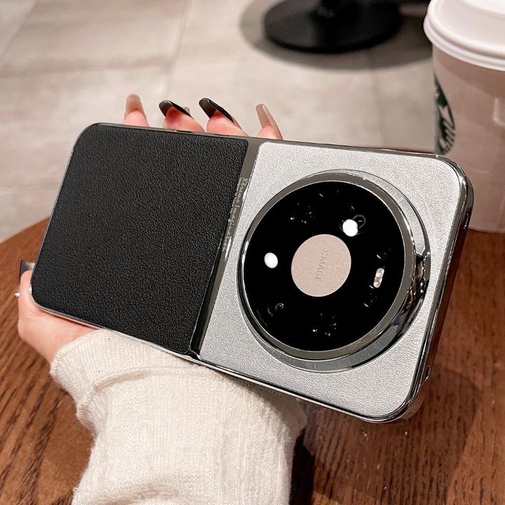 适用华为mate80全包镜头膜手机壳mate70拼色素皮60pro+防摔保护套