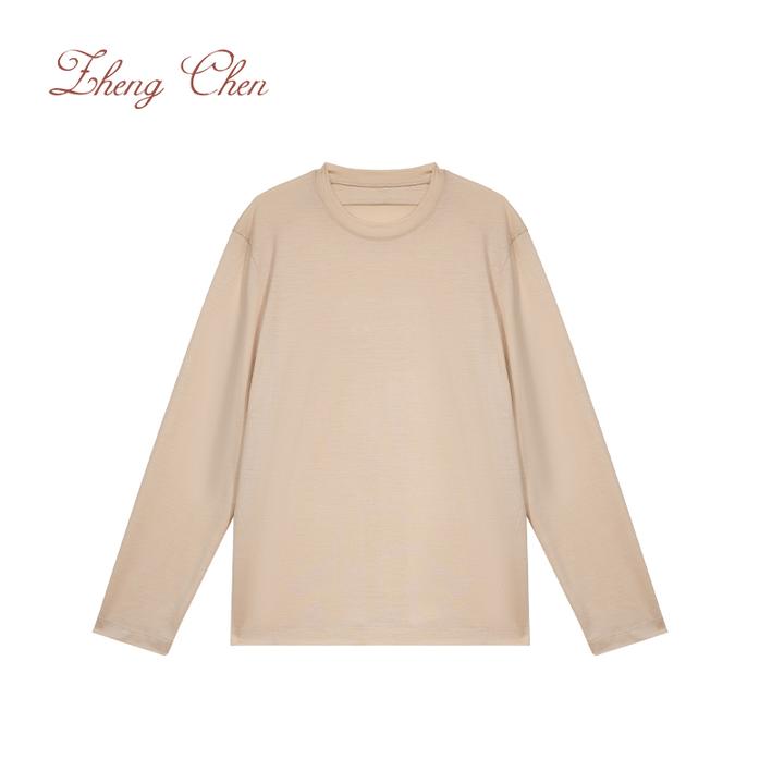 100美利奴精纺TM羊毛可机洗立裁针织衫 Y-M10183