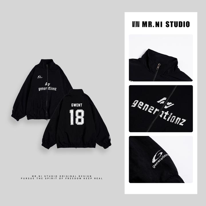 MR.NI/倪先生数字潮牌拉链立领夹克外套25121