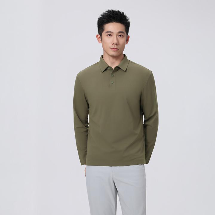 高奢密绒德绒秋季新款男士POLO衫商务休闲翻领长袖打底T恤男上衣