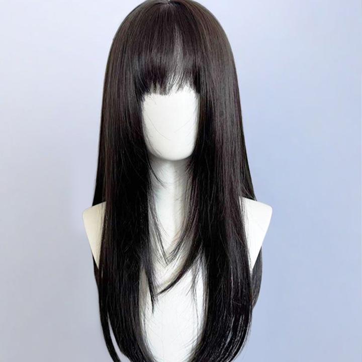 少女日系自然黑长直假发Lolita萌妹日常仿真减龄造型发套女士头套