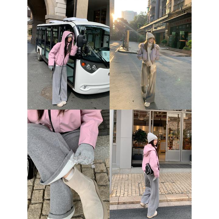 切糕自制【升温裤】小个子女秋冬加绒休闲裤百搭时尚慵懒休闲裤子