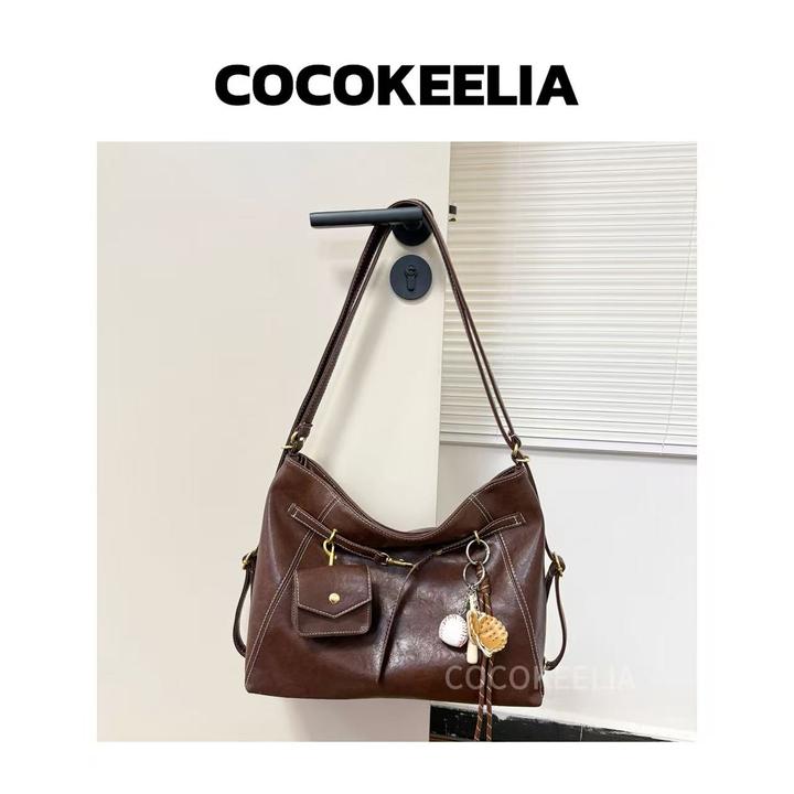 四背大容量包包女2025秋冬新款潮时尚复古通勤秋冬单肩腋下托特包