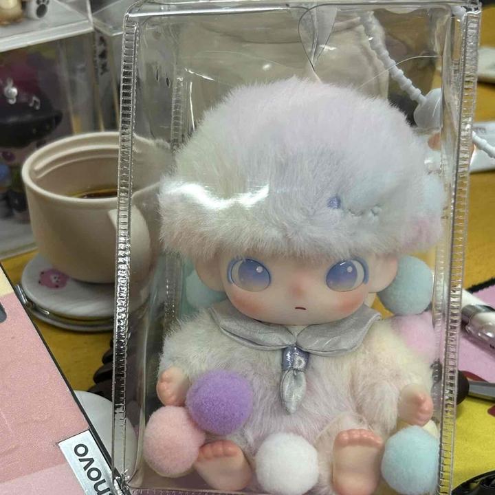 全透方糖包泡泡玛特DIMOO新生日记依赖搪胶毛绒挂件盲盒外出娃包