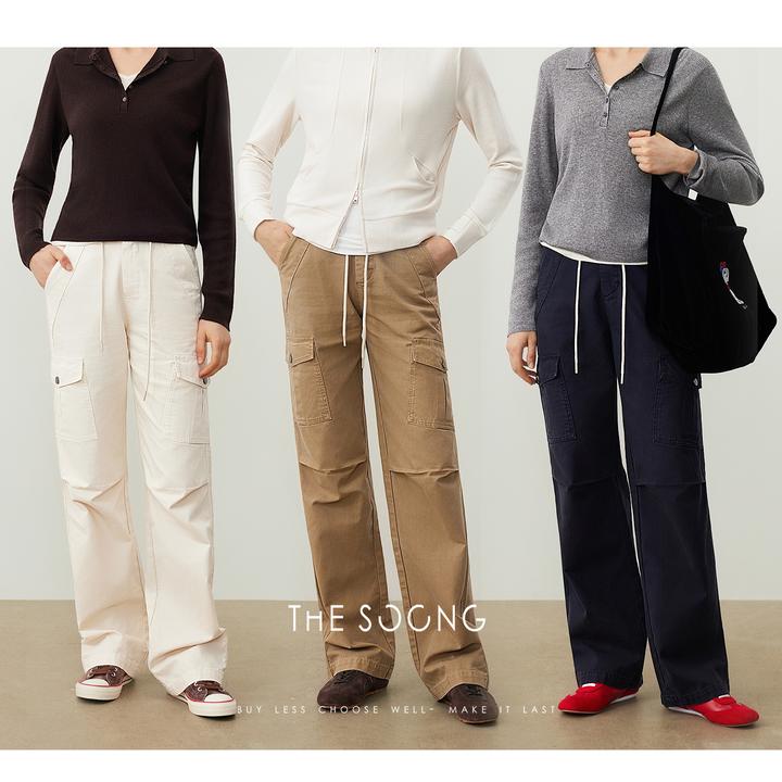THESOONG|重磅复古工装裤女直筒小个子酷飒风徒步登山秋HWKZ7514
