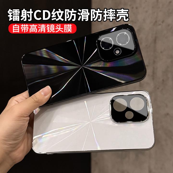 CD纹镭射电镀适用荣耀400/400pro手机壳300防滑全包防摔创意简约