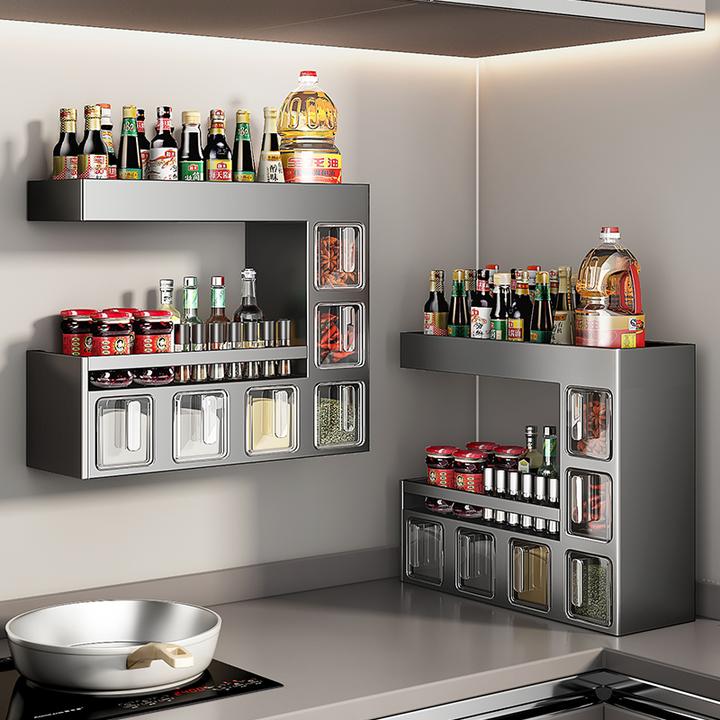 优勤调料盒壁挂家用厨房高端新款调味瓶罐置物架调味品收纳盒盐罐