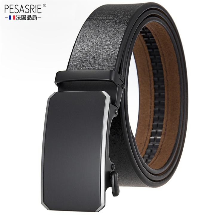 轻奢2025新款时尚自动扣男士皮带休闲牛皮腰带商务裤带高档礼物