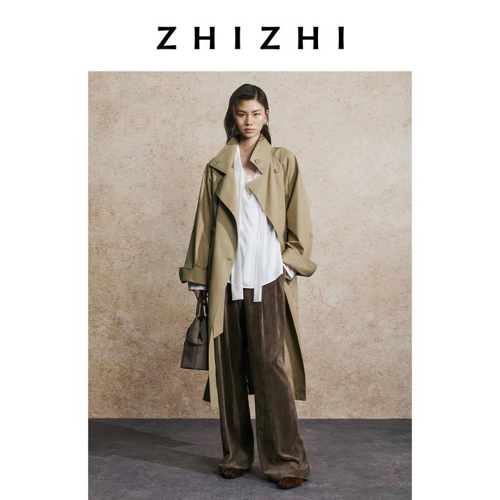 致知 归风便 经典廓形风衣长款立领干练25秋季新款ZZ2EAWFQ003