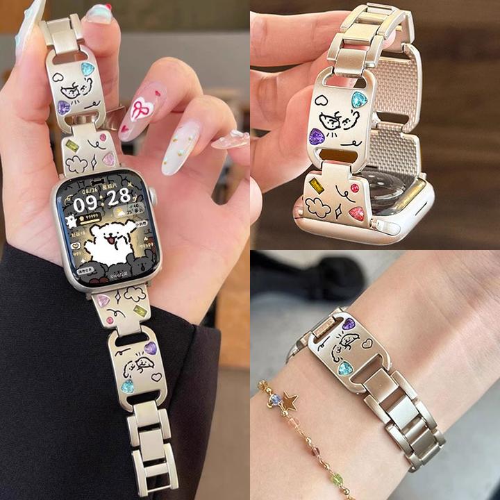 【闪钻小狗】适用苹果手表s10表带Apple watch保护壳iWatch s11腕带