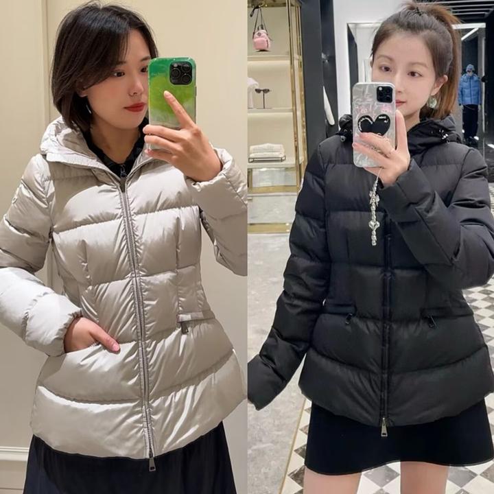 蒙口联名2025新款丹羽绒服女短款avoce收腰显瘦连帽m家鹅绒修身外