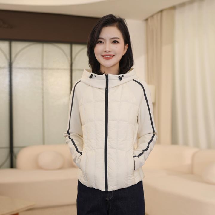 【90白鹅绒】枫竺阿楠anan轻薄收腰拼接撞色连帽鹅绒服秋冬保暖外套