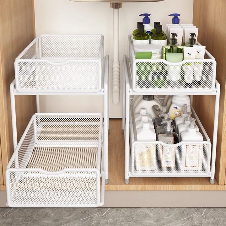 优勤下水槽置物架洗漱台下收纳架柜内分层架抽拉式卫生间厕所架子