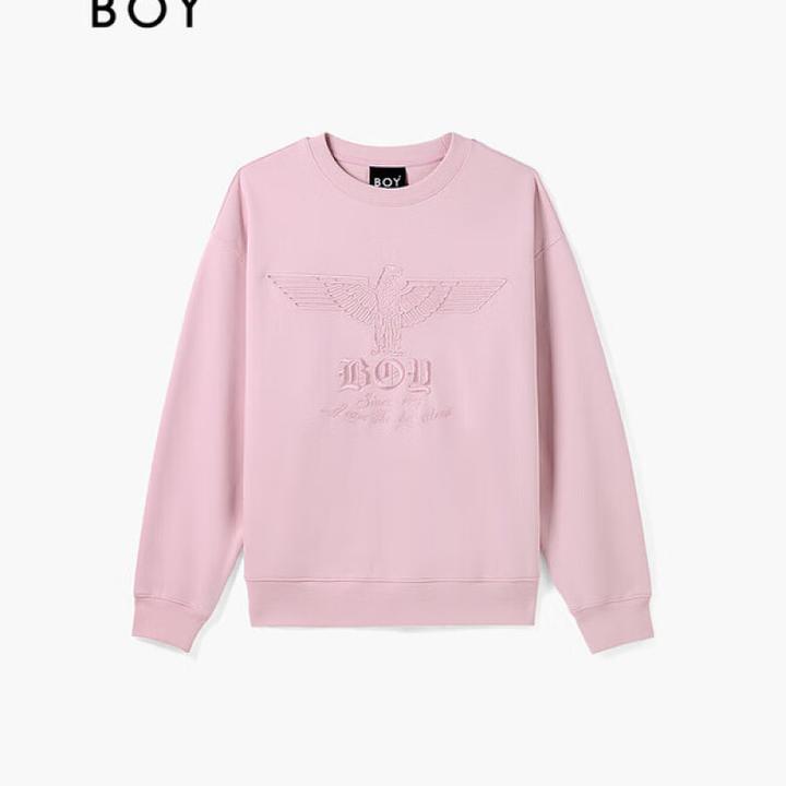 BOYLONDON情侣琥珀流光宽松简约刺绣休闲舒适时尚潮流卫衣N03804