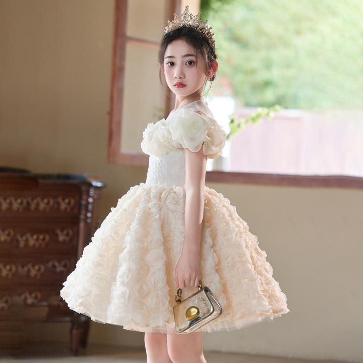 女童礼服轻奢小众高端女孩生日绝美公主裙儿童主持人钢琴演奏演出