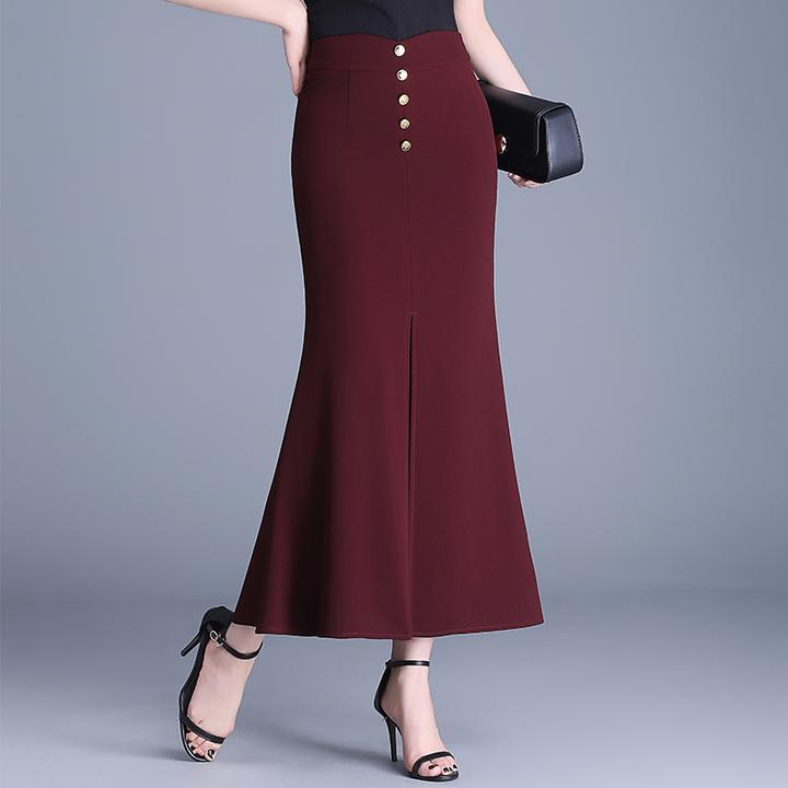 气质开叉包臀鱼尾裙百搭显瘦半身裙女裙子2025新款春夏长裙