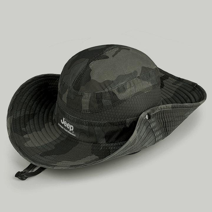 JEEP/吉普男登山防晒速干骑行帽折叠运动休闲大檐春夏钓鱼帽户外