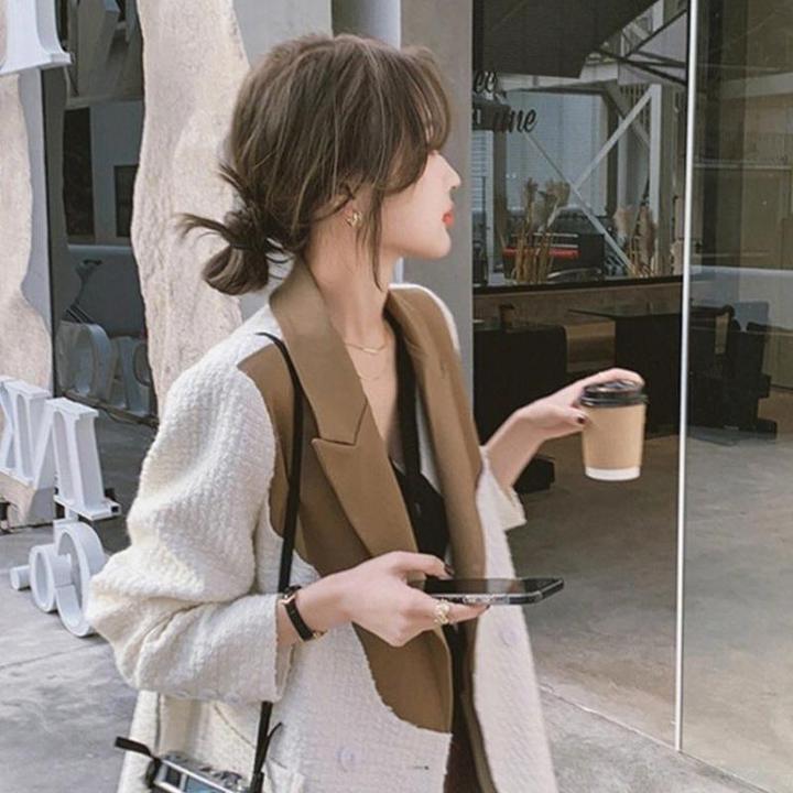 胖MM特大码300斤小香风撞色西装外套女春秋高级时尚气质宽松西服2