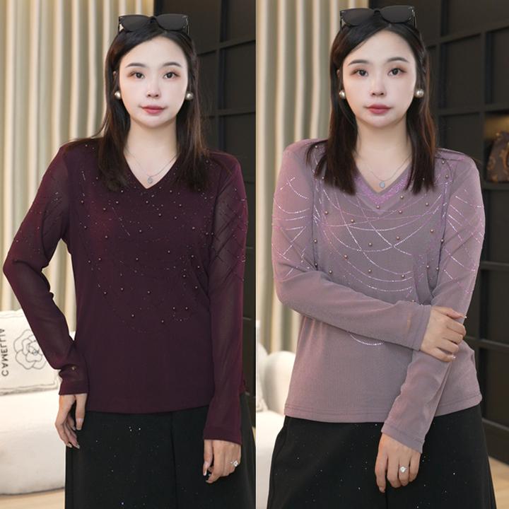 伊自尚打底衫蕾丝修身型内搭显瘦套头纯色气质圆领女士百搭13992