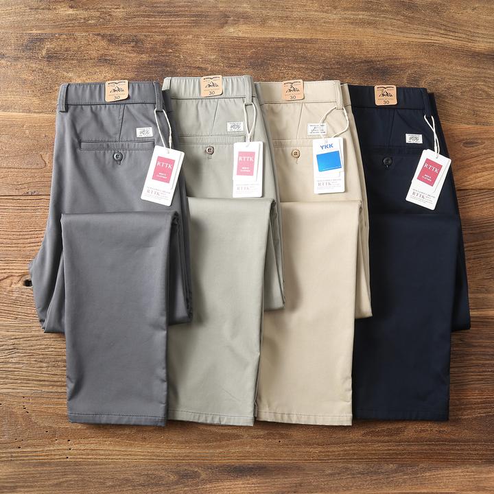 2025秋季新款小直筒休闲裤男时尚舒适纯棉潮流百搭修身弹力长裤