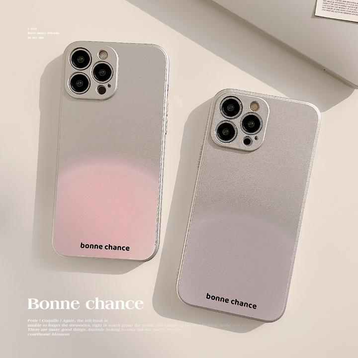 简约ins风晕染iphone14pro手机壳max苹果16硅胶15适用11银色X高级