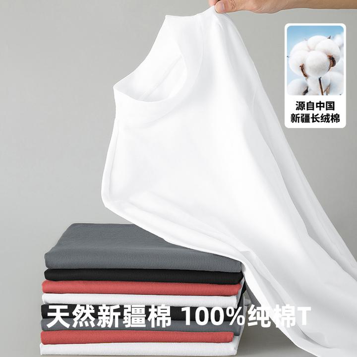 纯棉半高领长袖t恤男装内搭打底衫中领小衫纯色白色体恤全棉秋衣