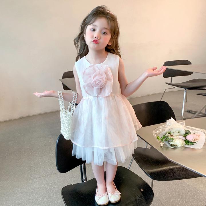 女小童连衣裙夏装2025新款洋气小女孩背心裙夏季甜美公主裙
