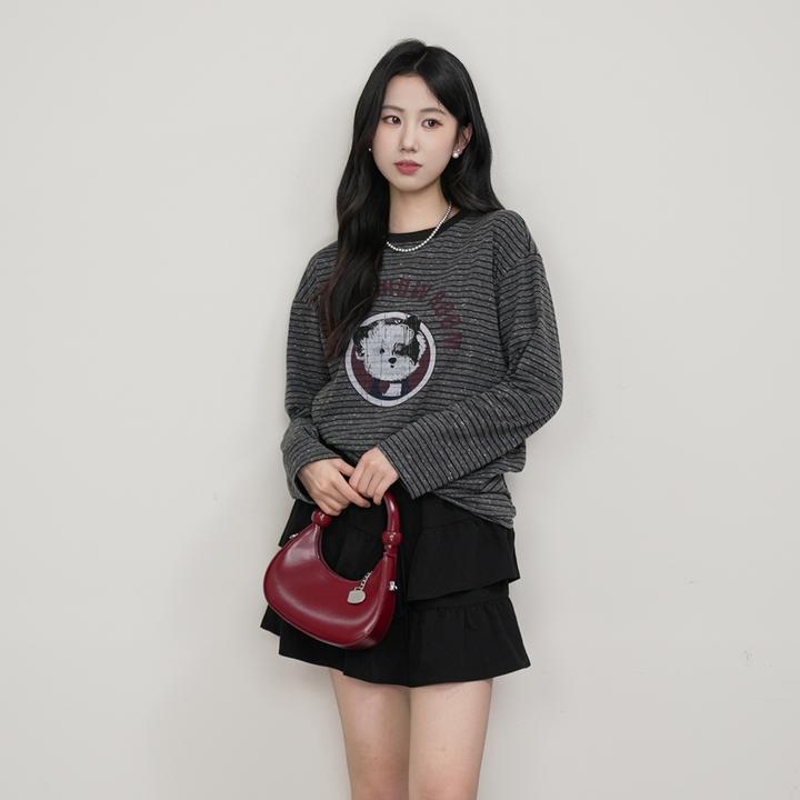 抖音双12好物jessyline 2025秋冬新款杰茜莱条纹针织衫通勤圆领T