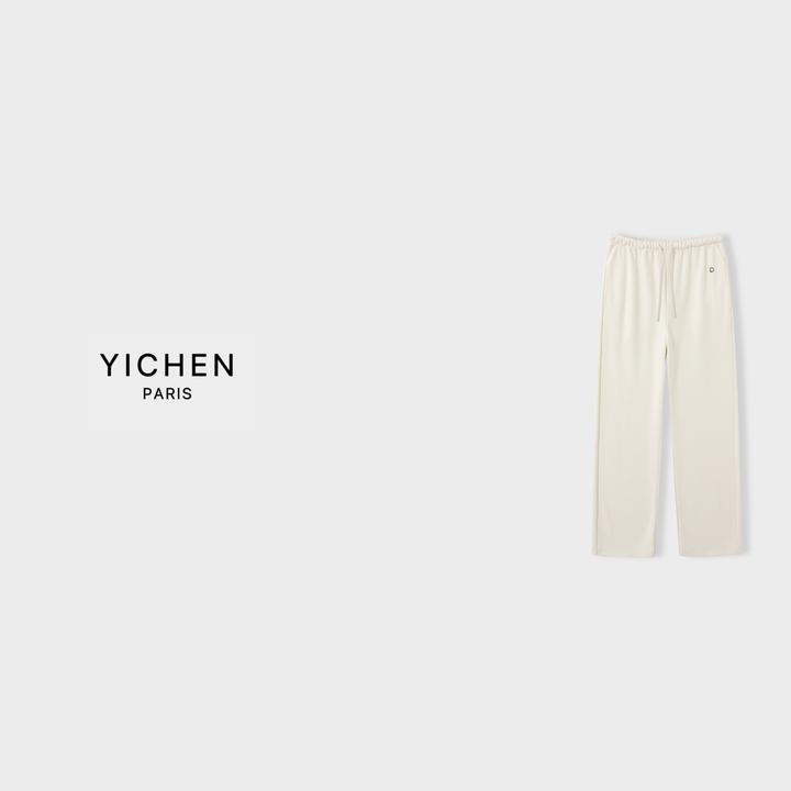 YC 奶油白磨毛加绒高克重休闲卫裤-3574