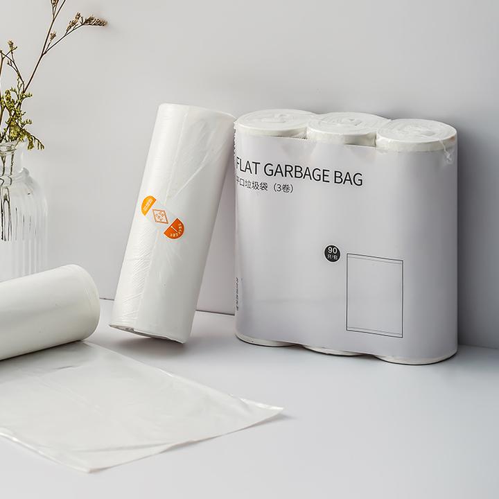 3卷90只垃圾袋 家用厨房点断平口一次性塑料加厚中大号平口垃圾袋