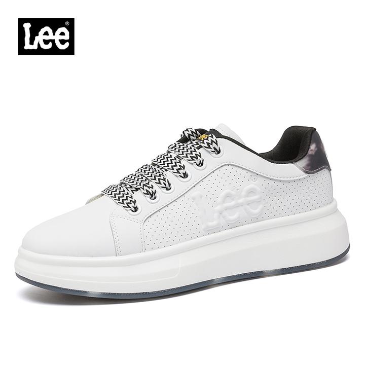 Lee夏季轻质厚底增高休闲板鞋系带透气秋季小白鞋低帮男士板鞋