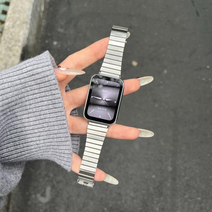《修身钢带》适用于小米手环9pro一珠不锈钢8pro表带红米watch5腕带