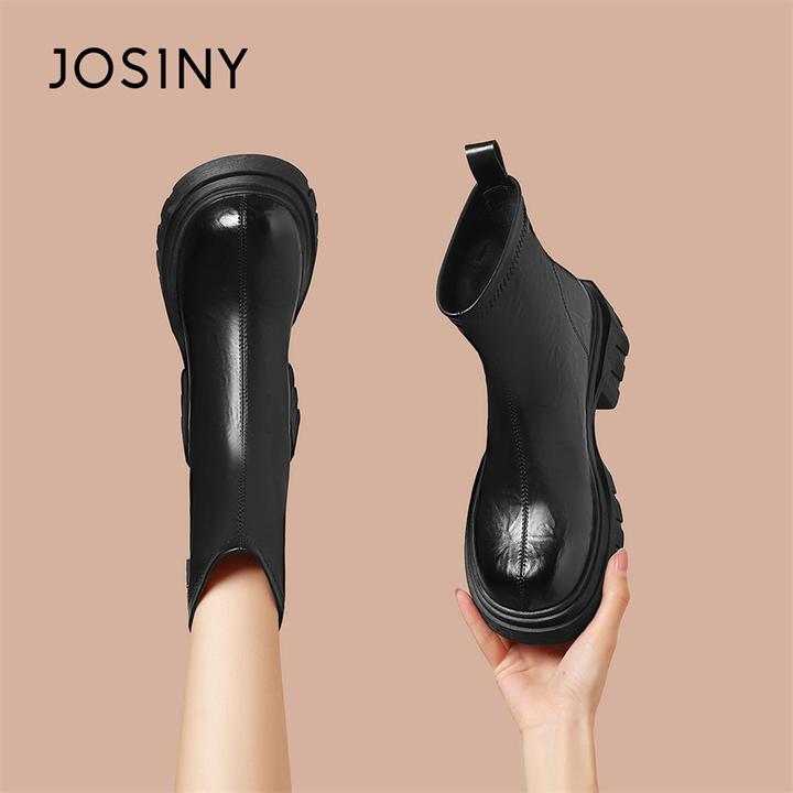 卓诗尼厚底切尔西短靴女秋冬2025新款烟筒靴英伦风秋冬时尚马丁靴