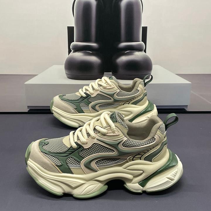 欧洲站男鞋2025年秋季新款时尚百搭老爹鞋厚底增高网面透气运动鞋