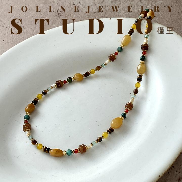 「松间月」项链轻奢小众高级感复古串珠锁骨链