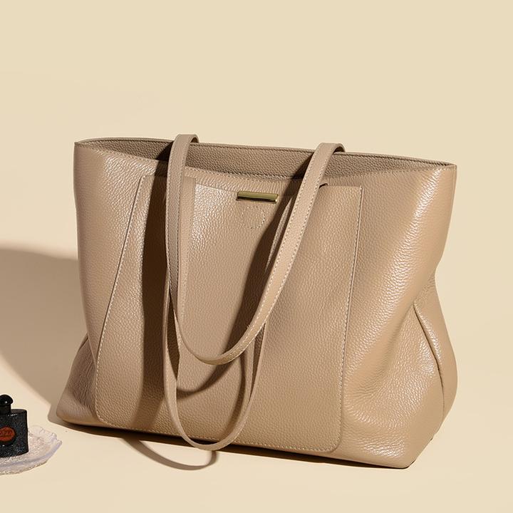 托特包春秋休闲单肩包女质感大容量纯色时尚托特大容量包大包包