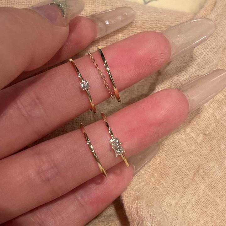 铜合金戒指 韩系ins叠戴简约素圈戒指小众设计轻奢高级感时尚指环