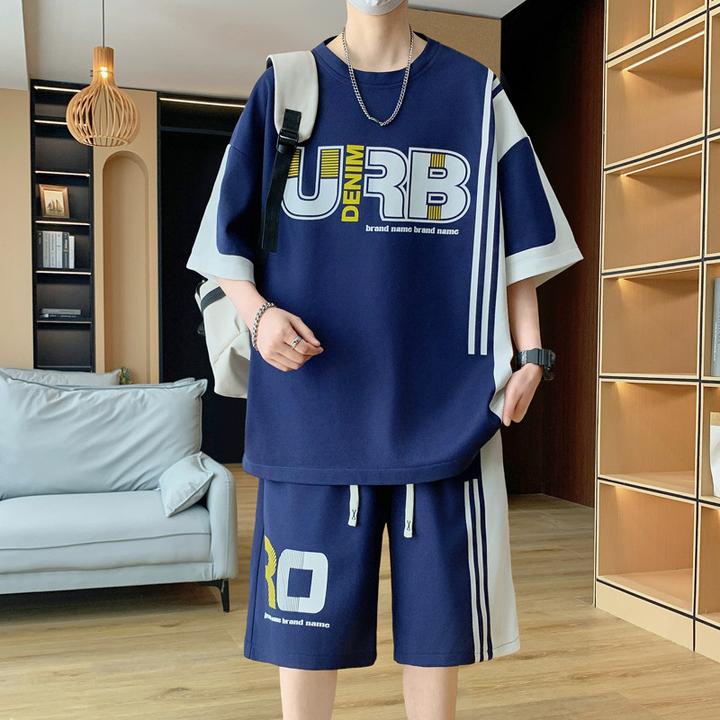 初中生短袖t恤男孩12-15岁青少年学生13帅气夏季套装大童夏装一套