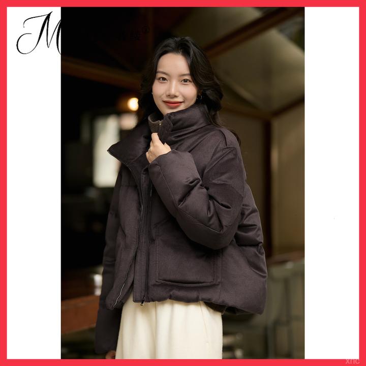 立领2025高级感设计感羽绒服女高端短款外套时尚名缕冬季气质女装