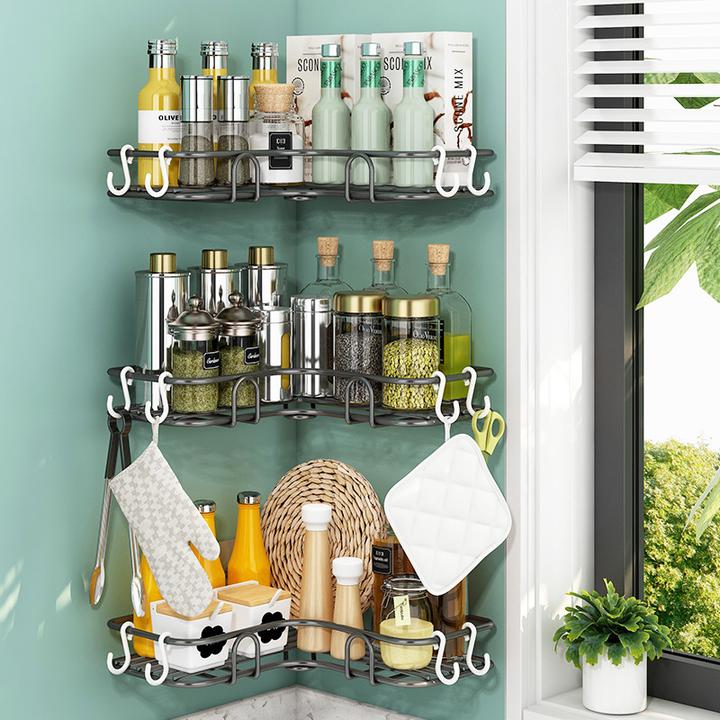 免打孔卫生间浴室三角置物架子厕所洗手间沐浴露壁挂式转角收纳架